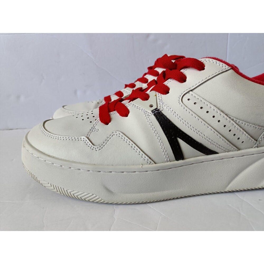 Lacoste L005 222 1 Sneakers Mens Size 10.5 White Red Crocodile Logo Shoes - Picture 6 of 11